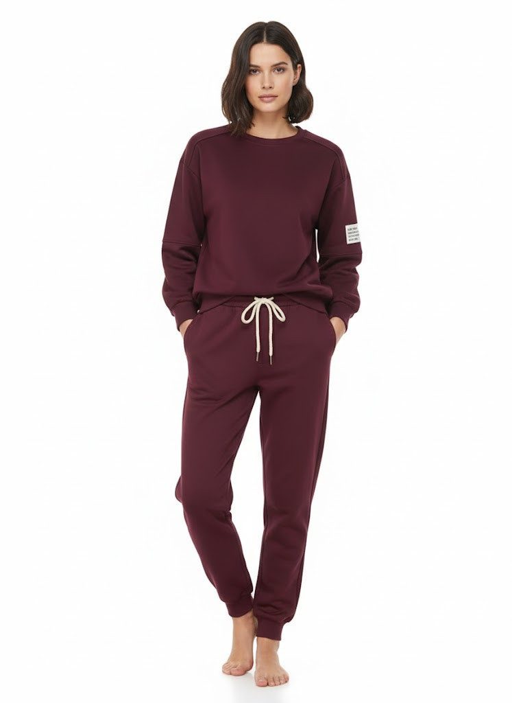 simaranda Jogginganzug Damen Jogginganzug 7065 36-42 Bordo (Set) günstig online kaufen