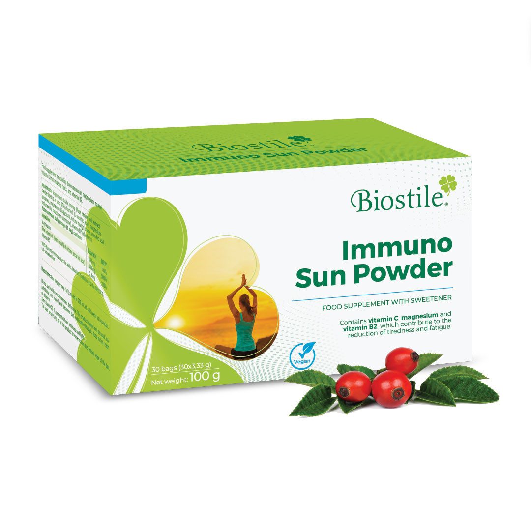 Biostile Magnesium Trinkpulver mit Vitamin C & B2 für Energie und Immunsystem, Beutel, 100 g, Mit Magnesium, Vitamin C aus Hagebutte und Vitamin B2, 30 Beutel
