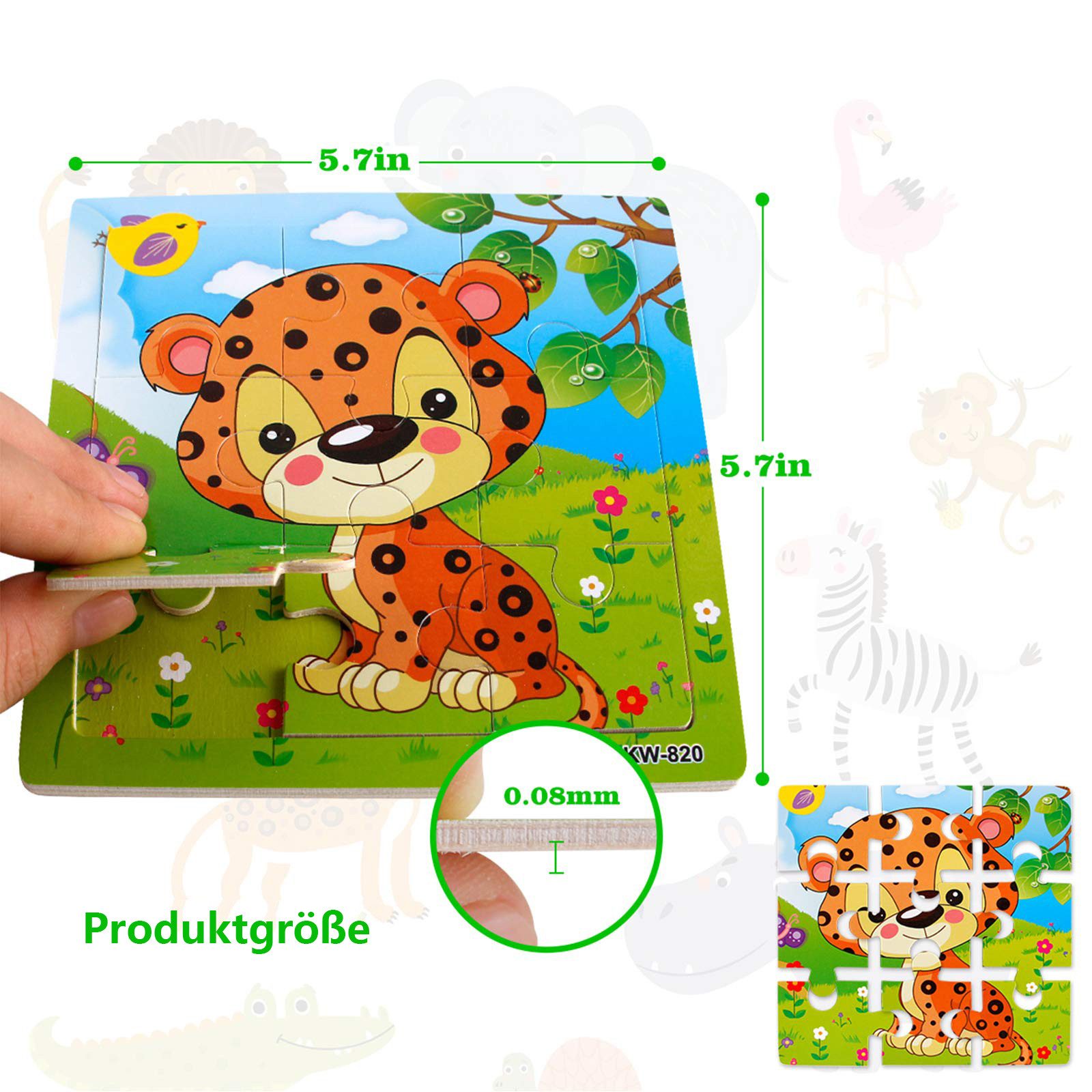 CLTYQ Puzzle Holzpuzzle für Kleinkinder von 2–5 Jahren (6er-Set), 9 Puzzlet günstig online kaufen