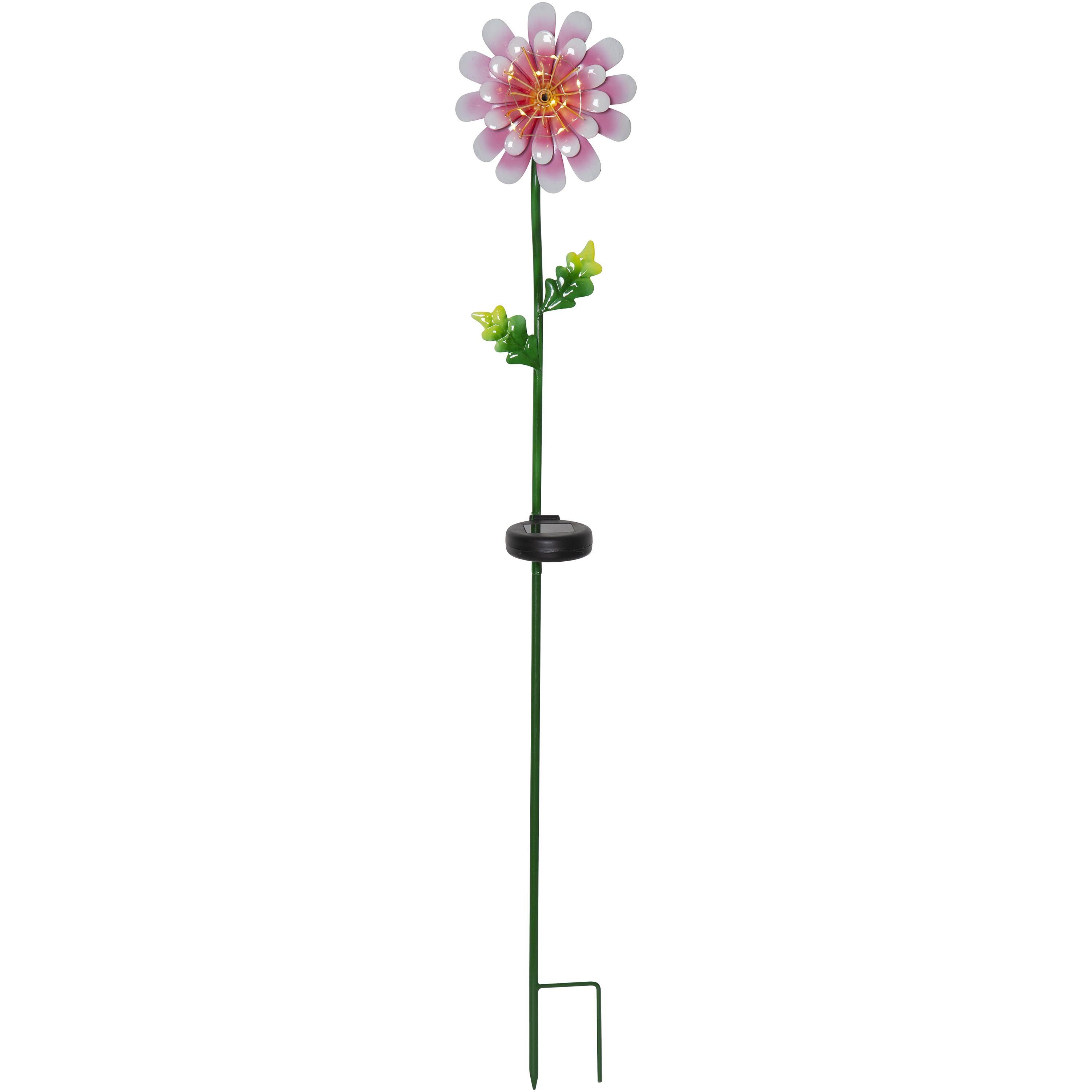 STAR TRADING LED Dekolicht Pink Daisy, Star Trading Solar-Erdspieß Pink Daisy