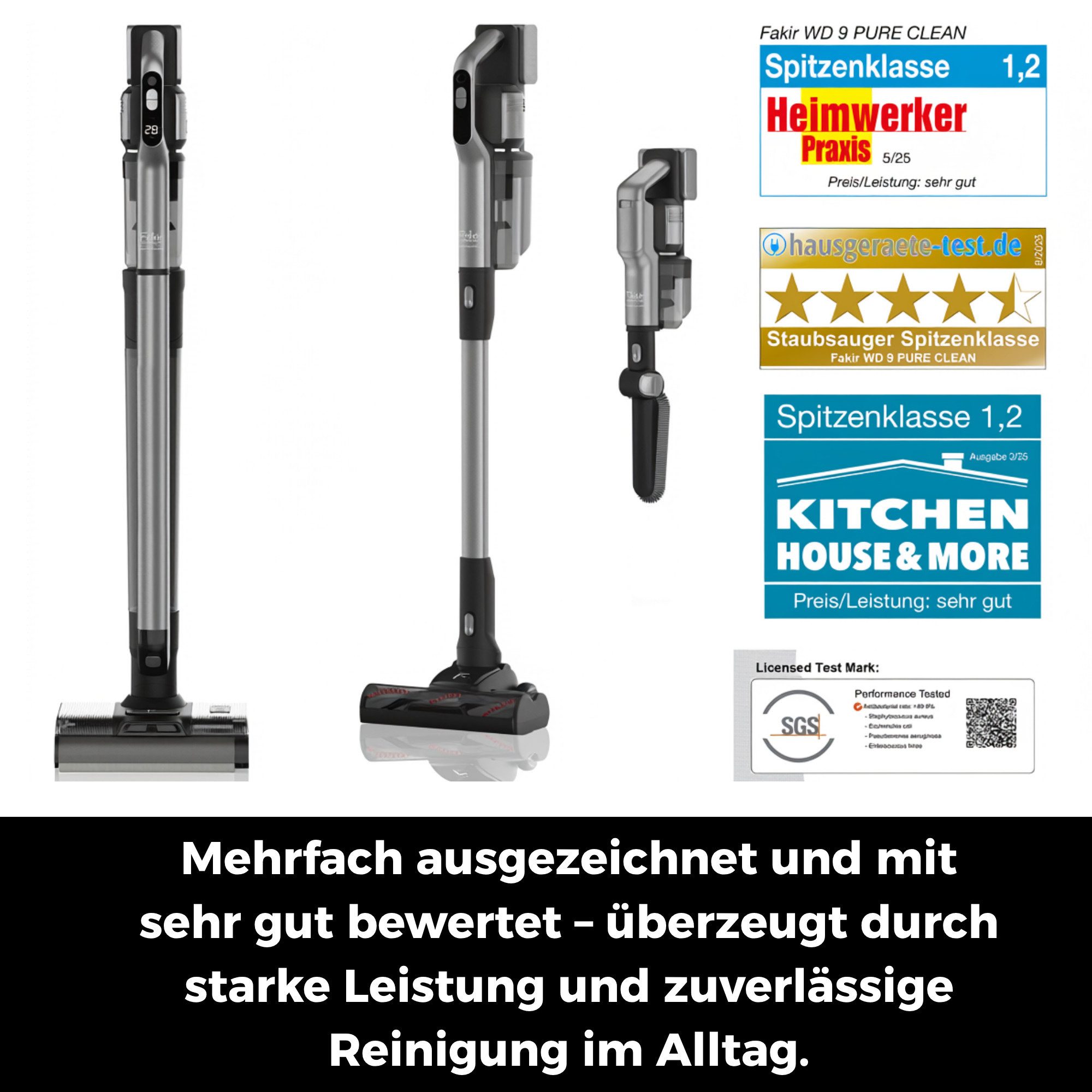 FAKIR Nass-Trocken-Akkusauger FAKIR Nass- & Trocken-Akku-Staubsauger WD 9Pure Clean, 400 W