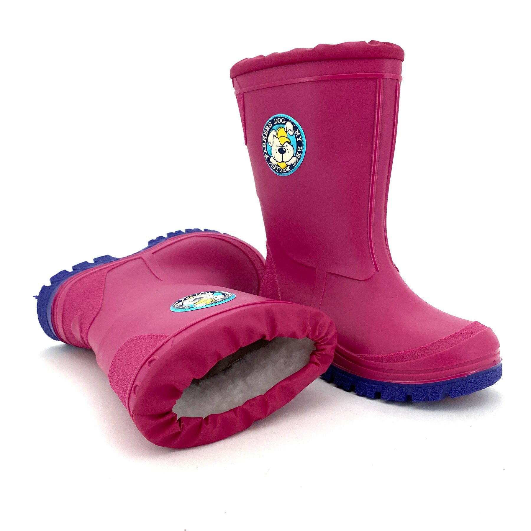 heimtexland Premium Kinder Gummistiefel gefüttert Regenstiefel Gummistiefel (Typ880) Arch Support Sohle I rosa Gr. 28