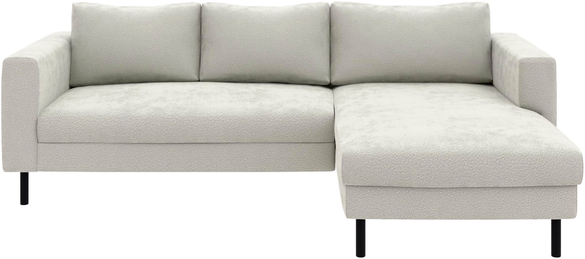TRENDMANUFAKTUR Ecksofa Amazing II, wahlw. mit Schlaffunktion & Bettkasten, Fuß schwarz, Recamiere beidseitig montierbar, L-Form,in Cord o. Struktur, B: 232 cm