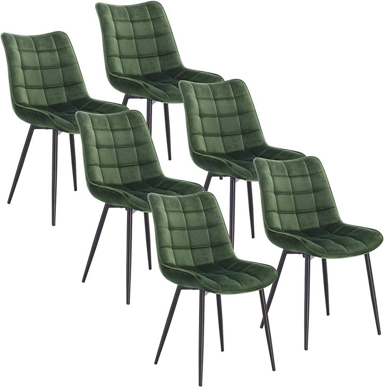 (6 Samt Stuhl, Polsterstuhl Küchenstuhl aus Woltu Design St), 4-Fußstuhl