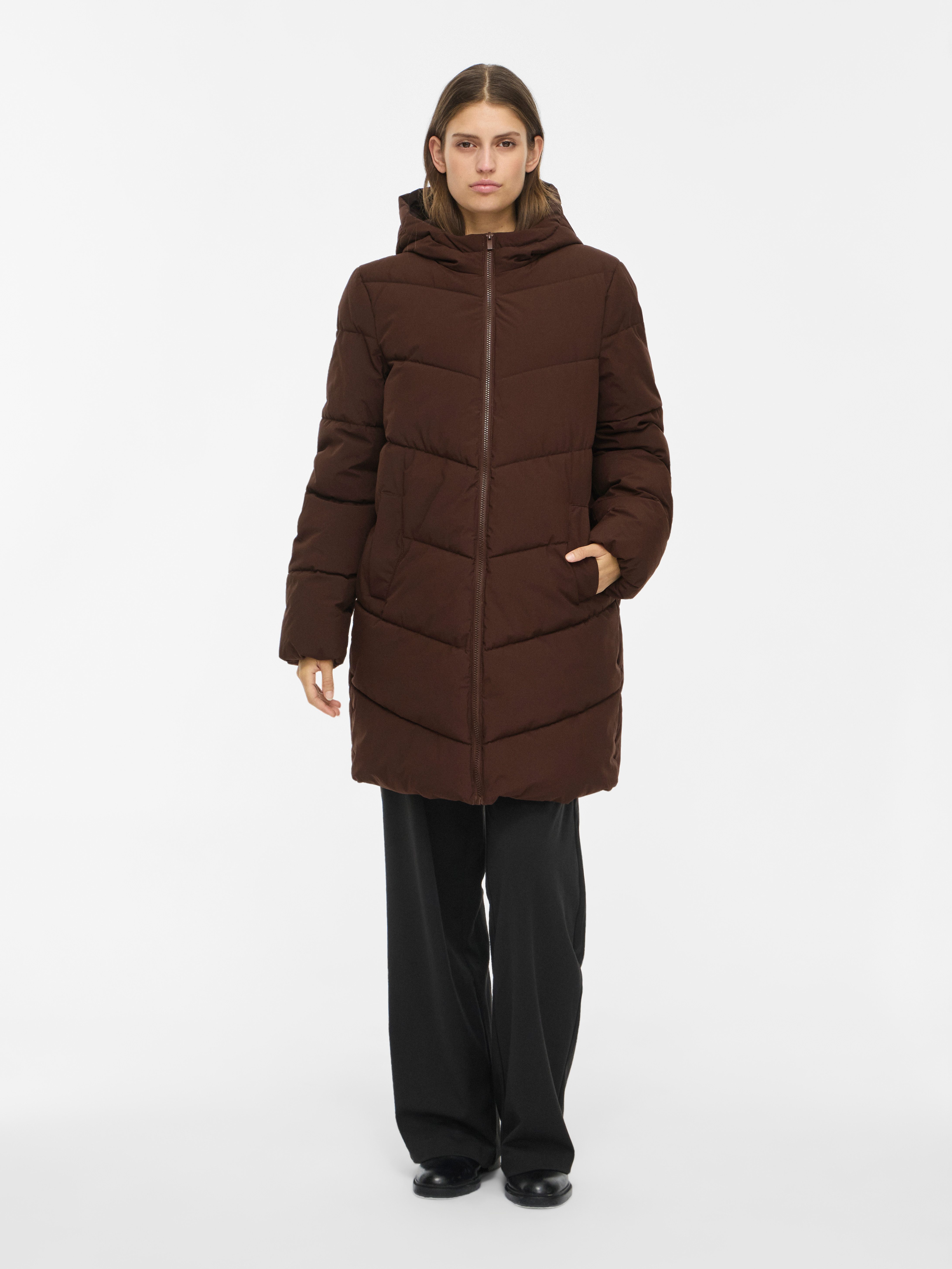 Vila Steppmantel VILAVENDER L/S HOOD PUFFER/TB/RK Kunstfaser – Bild 4 von 5