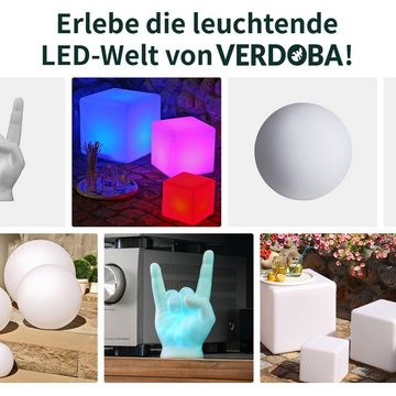 VERDOBA LED Würfel LED Gartenleuchte, Leuchtwürfel mit Akku Beleuchtung für Innen & Außen