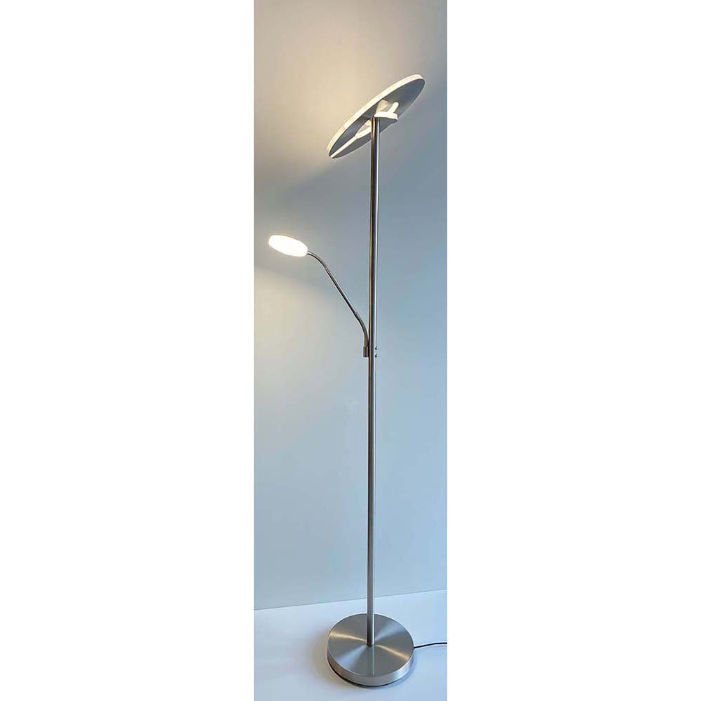 FISCHER & HONSEL LED Stehlampe, LED-Leuchtmittel fest verbaut, Warmweiß, Neutralweiß, Deckenlfluter Leselampe Stehleuchte dimmbar Wohnzimmerleuchte flexibel