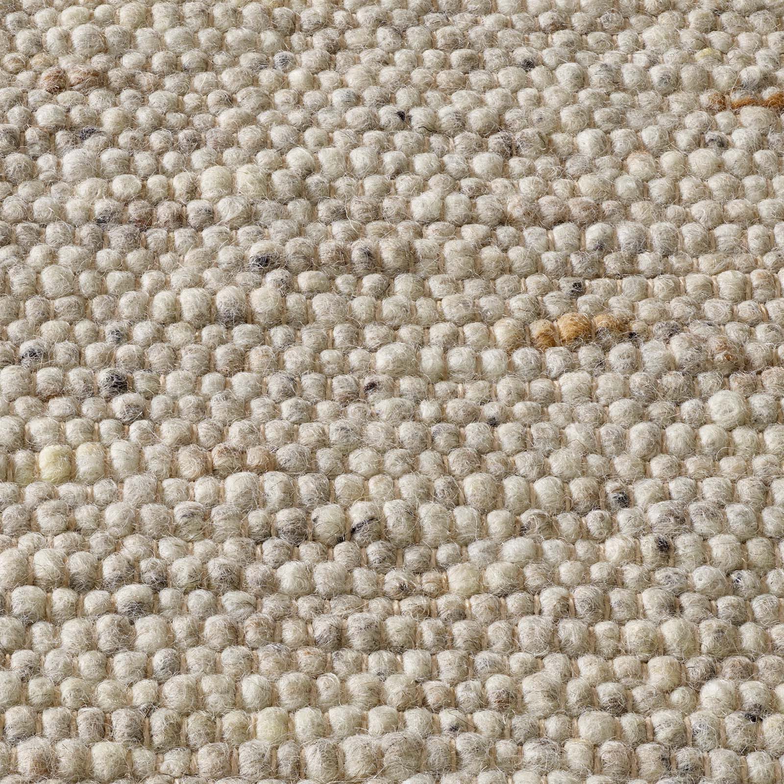 TaraCarpet Wollteppich TaraCarpet Lambrecht, rechteckig, Höhe: 13 mm, Hand-Web-Teppich grau beige gewalkt Wohnzimmer Esszimmer 070x130 cm