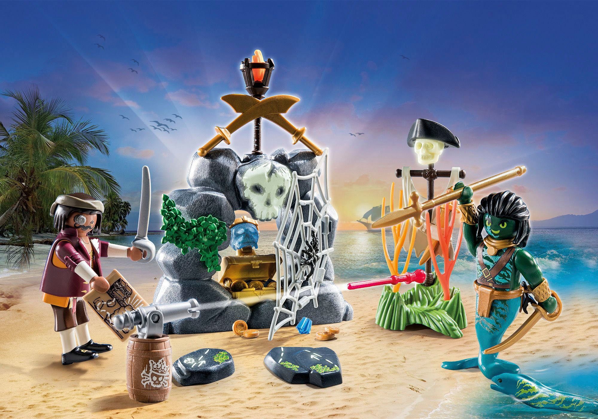 Playmobil® Schatzsuche (71420), Pirates Konstruktions-Spielset, (55 günstig online kaufen