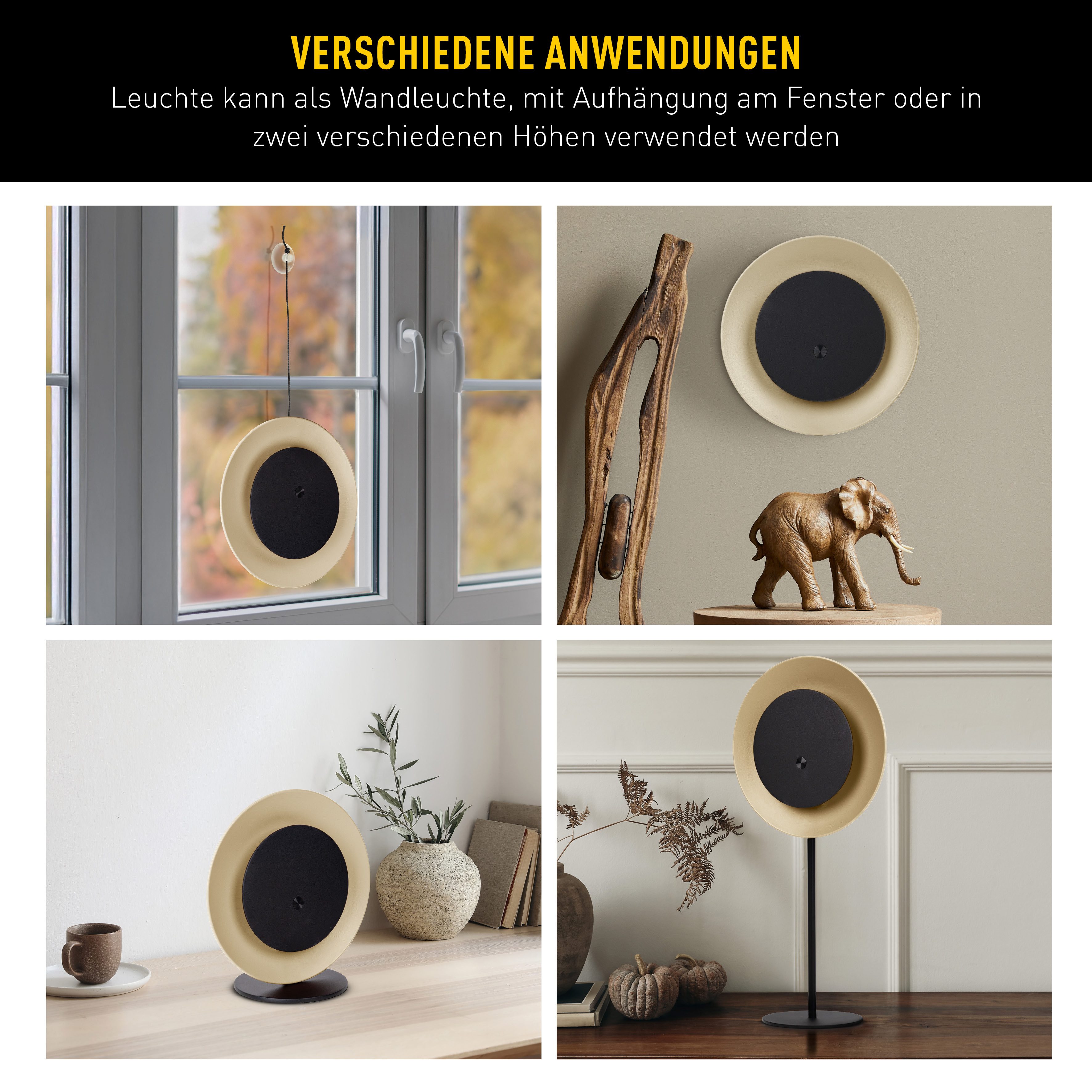 näve LED Solarleuchte Solan, Dimmfunktion, USB-Ladefunktion, LED fest integriert, Warmweiß, 4in1 Akku-Solar-Tisch-Hängeleuchte, Touchschalter, USB, dimmbar