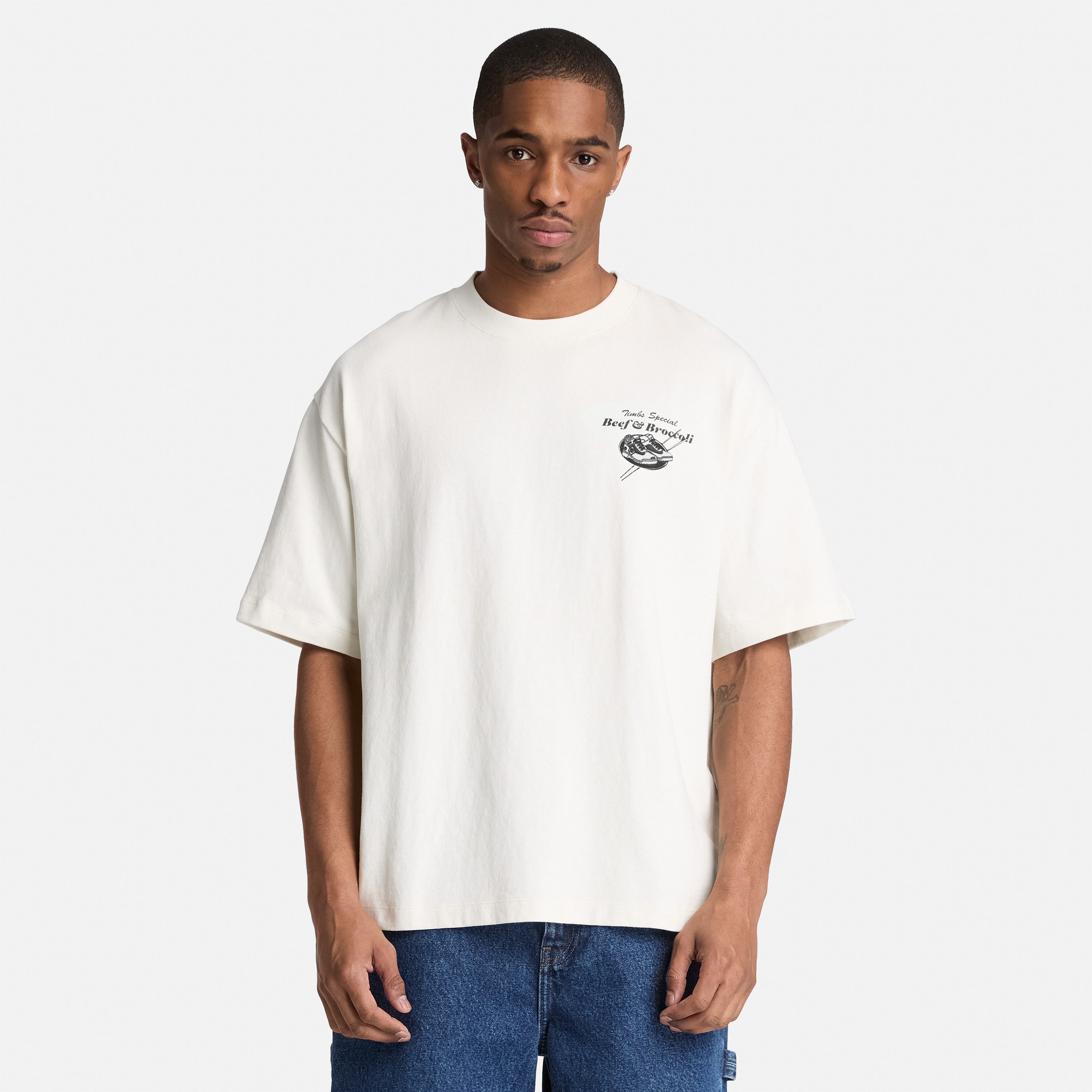 Timberland T-Shirt Beef&Broccoli Graphic Tee mit Grafik-Print, aus Baumwolle, auch in großen Größen