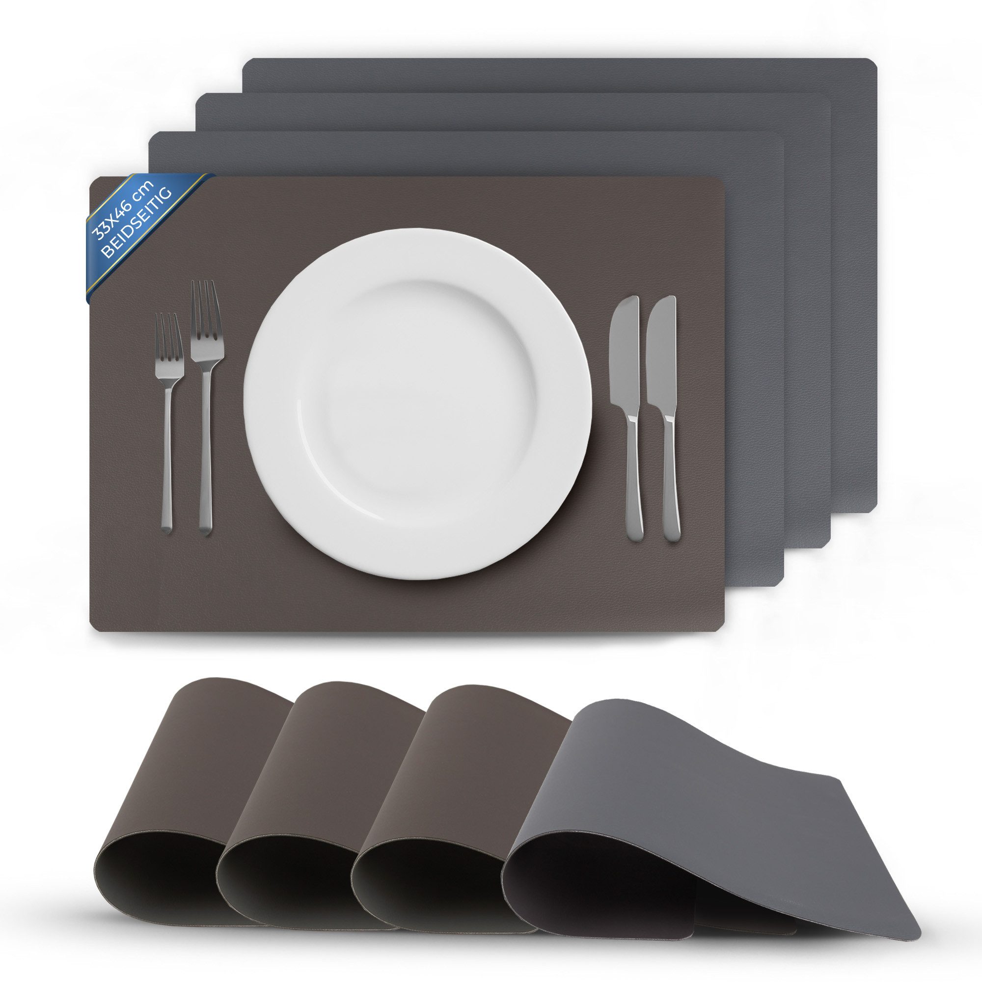 Bestlivings Platzset Kunstleder Uni/Struktur, (4-St), Tischset, abwischbare günstig online kaufen