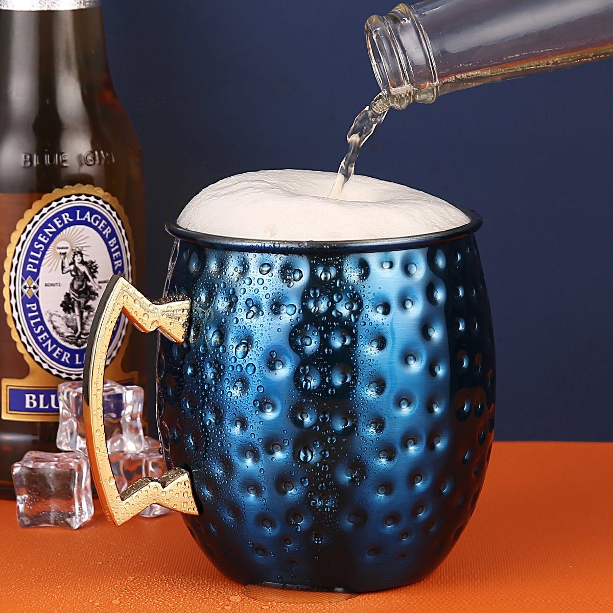 Faizee Möbel Tasse Cocktailglas Moscow Mule Becher Kupferbecher 500ml Fassungsvermögen, 1-tlg., Kupfer/Edelstahl