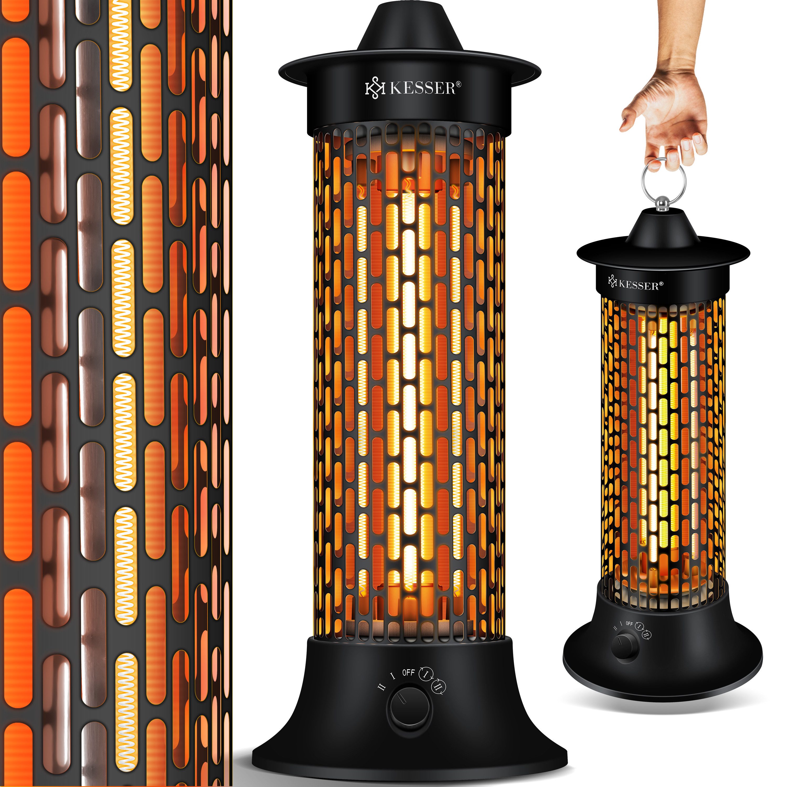KESSER Terrassenstrahler, Standheizstrahler Infrarotheizung, 1200W Heizstrahler Energie