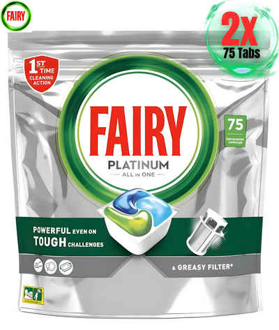 Fairy Platinum All-In-One Spülmaschinentabs (2er Pack 150 Tabs)