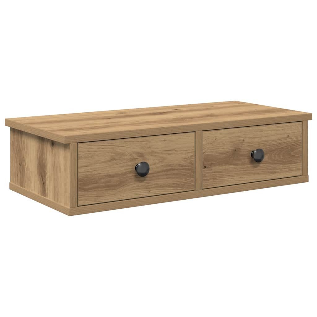 vidaXL Regal Wandregal mit Schubladen Artisan-Eiche günstig online kaufen