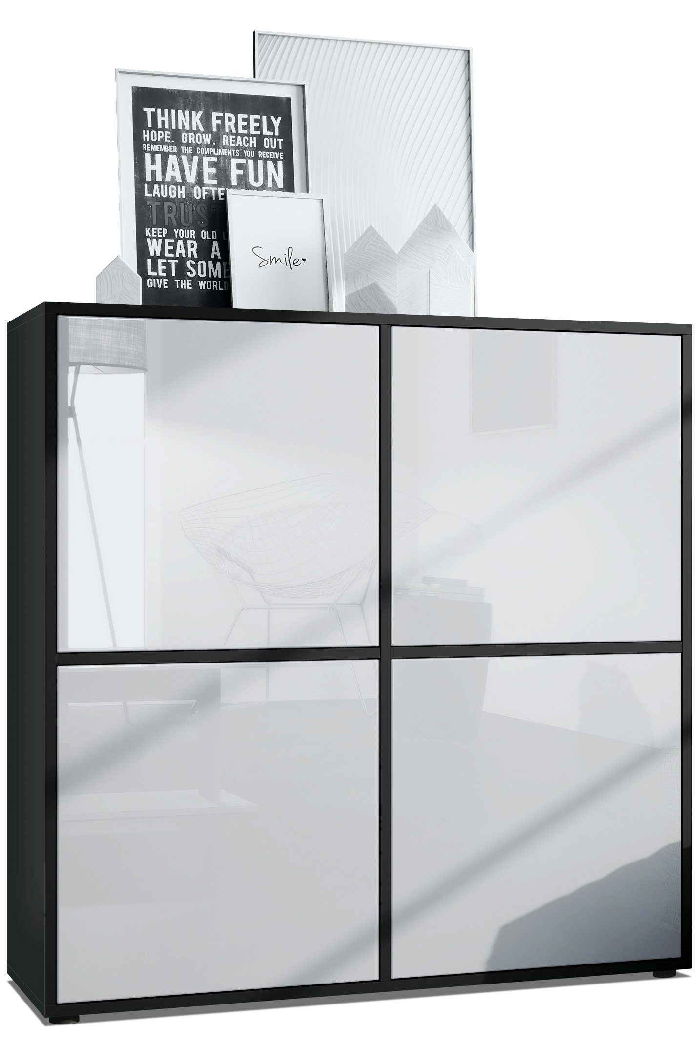 Vladon Highboard Cuba V2 (Schrank, 104 x 105,5 x 35,5 cm Sideboard mit 8 Fä günstig online kaufen