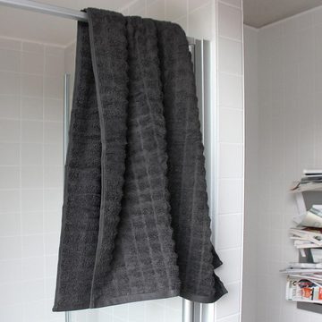 Zone Denmark Handtücher ZONE Premium-Badehandtuch, Coal Grey, 100% Baumwolle, ca. 140 cm L, ZeroTwistBaumwolle (Stück, 1-St)