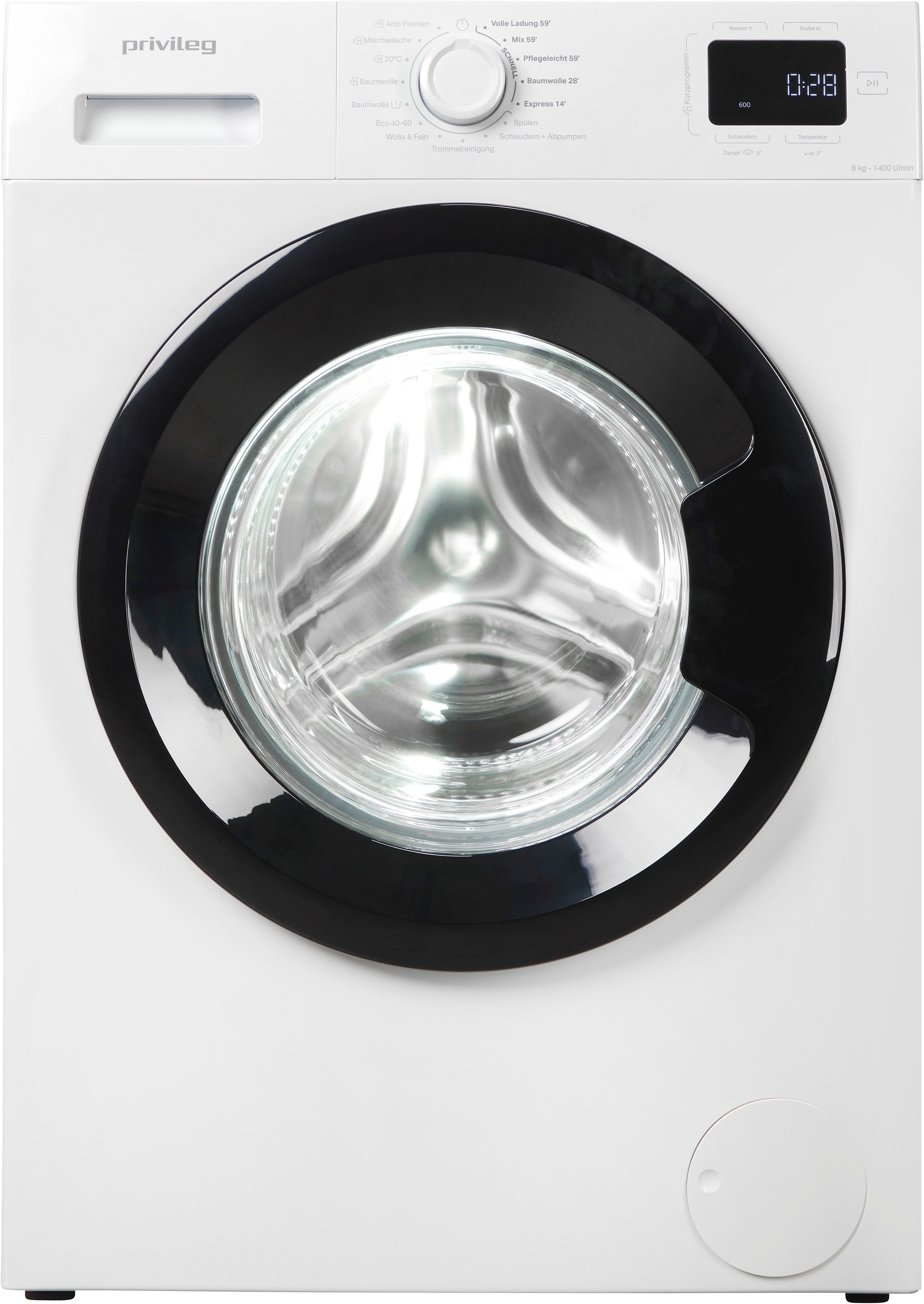 Privileg Waschmaschine MY TIME PWF 874A MY TIME DE, 8 kg, 1400 U/min, Quick Cycles – 5 Programme in unter 1 Stunde