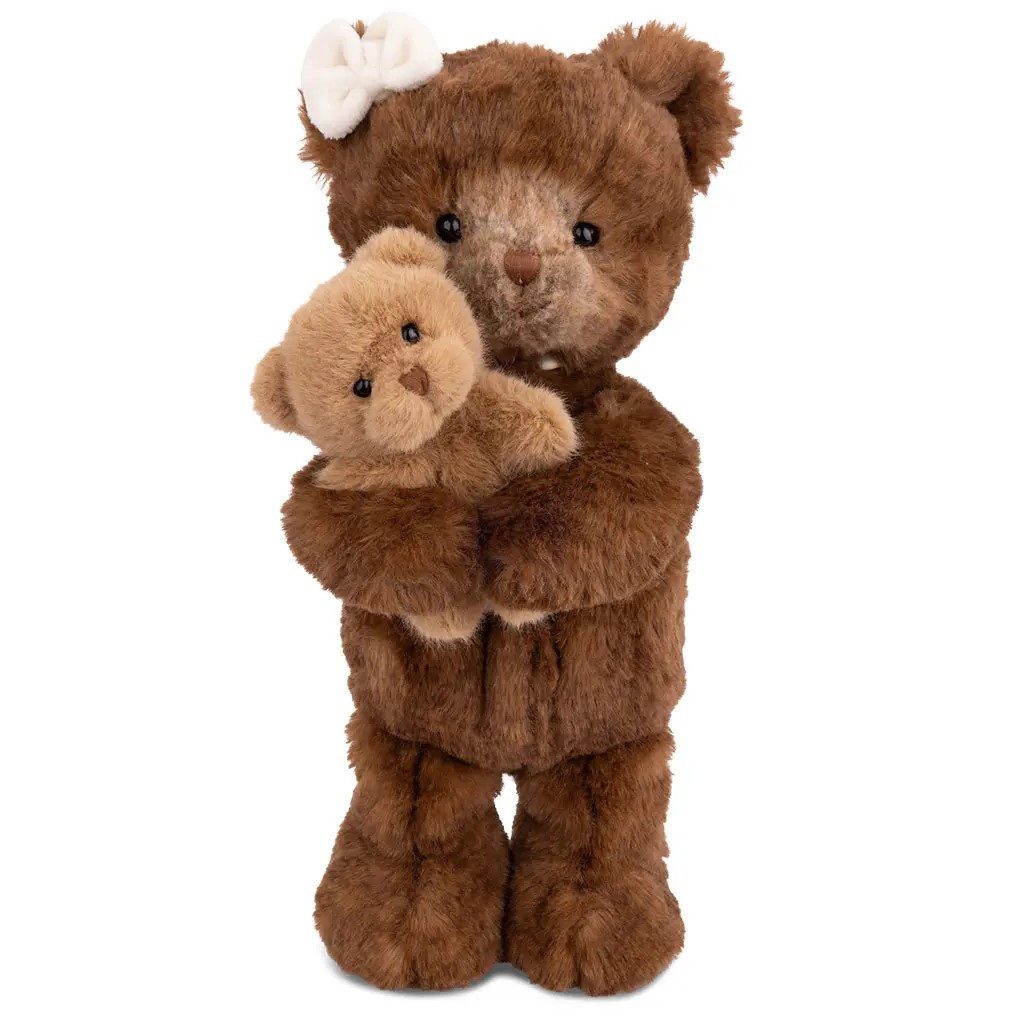 Bukowski Kuscheltier Teddybär Mama mit Teddy 30 cm braun Plüschteddy Stoffteddybär