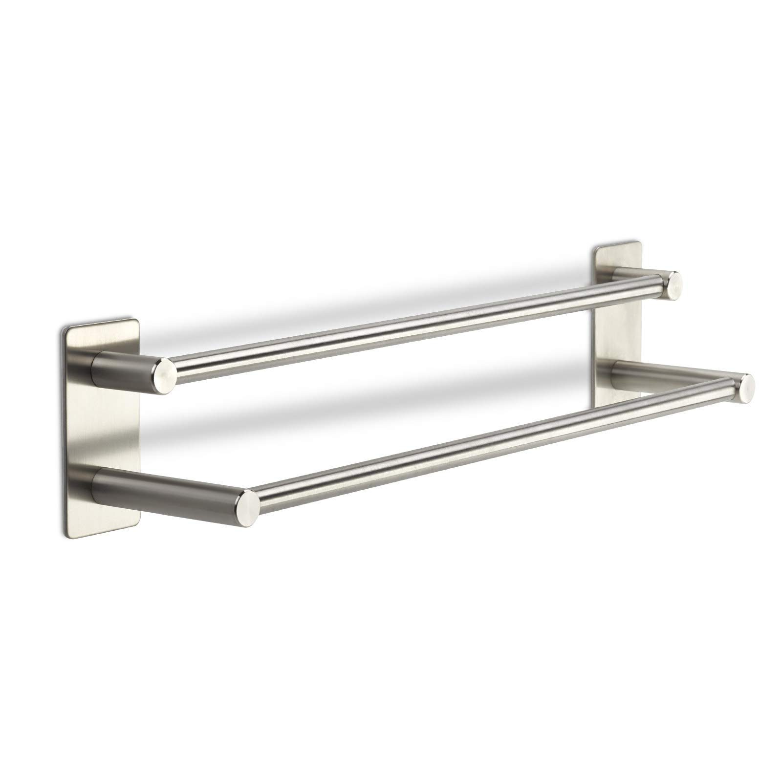 SO-TECH® Handtuchhalter Selbstklebende Hakenleiste TALIDA 435 - 735 mm aus Edelstahl, 435 mm, zweifache Leiste, mit 3 S-Haken