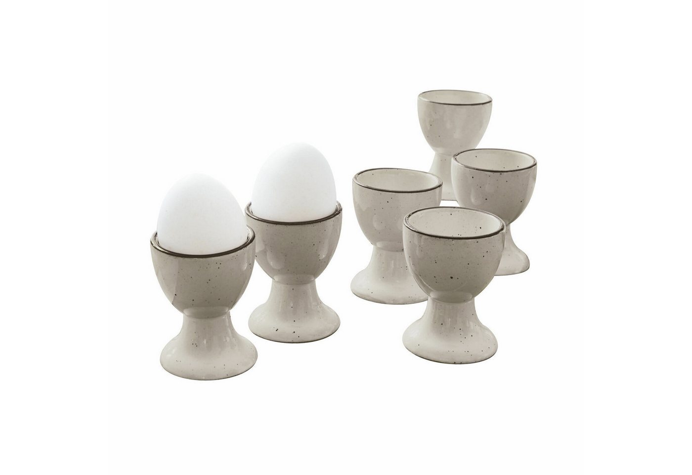 Mirabeau Geschirr-Set Eierbecher 6er Set Biarré grau, Steinzeug