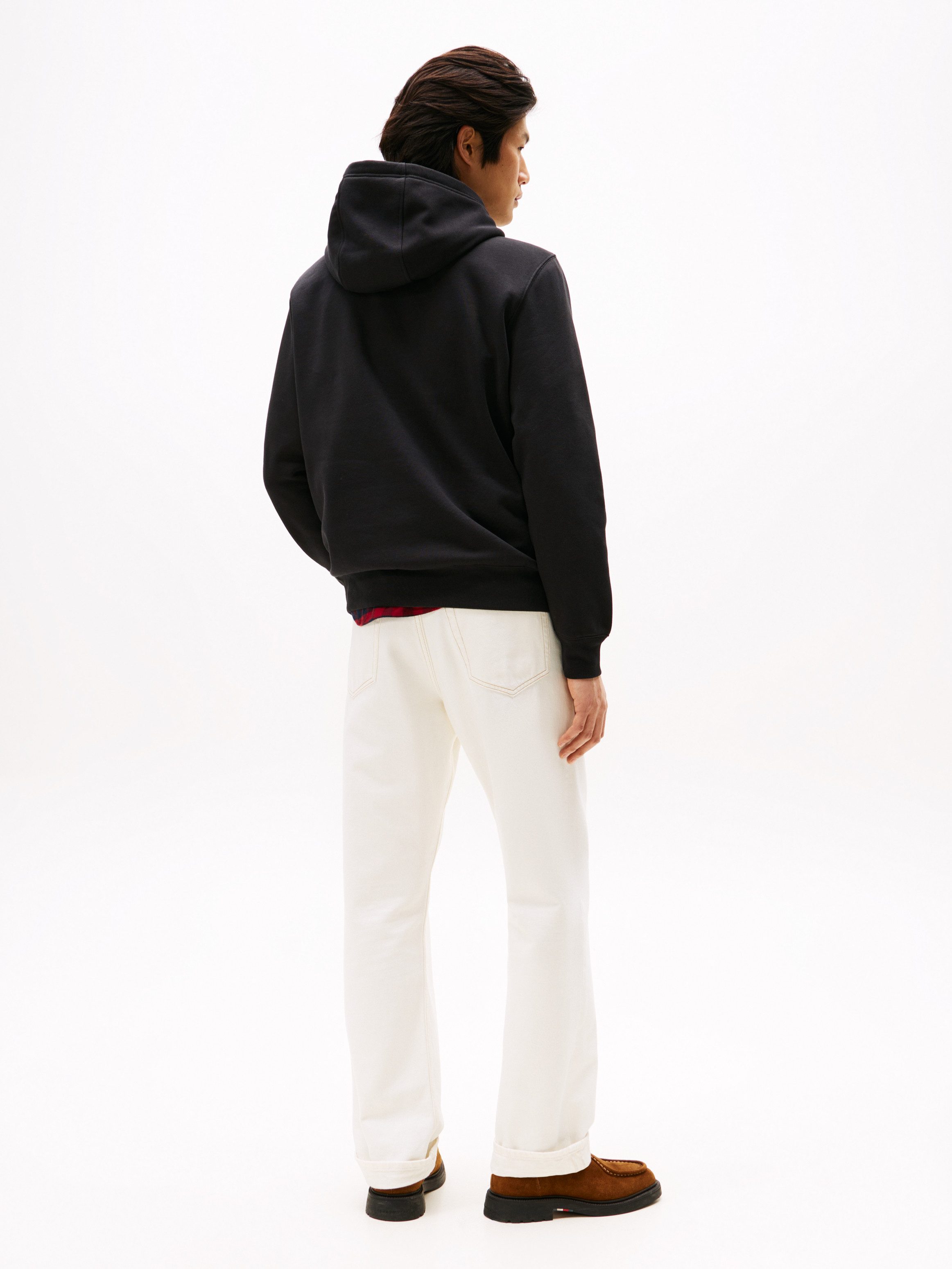 Tommy Hilfiger Kapuzensweatshirt HILFIGER CHEST INSERT unifarben, casual, regular fit, Baumwollmix, Kapuze