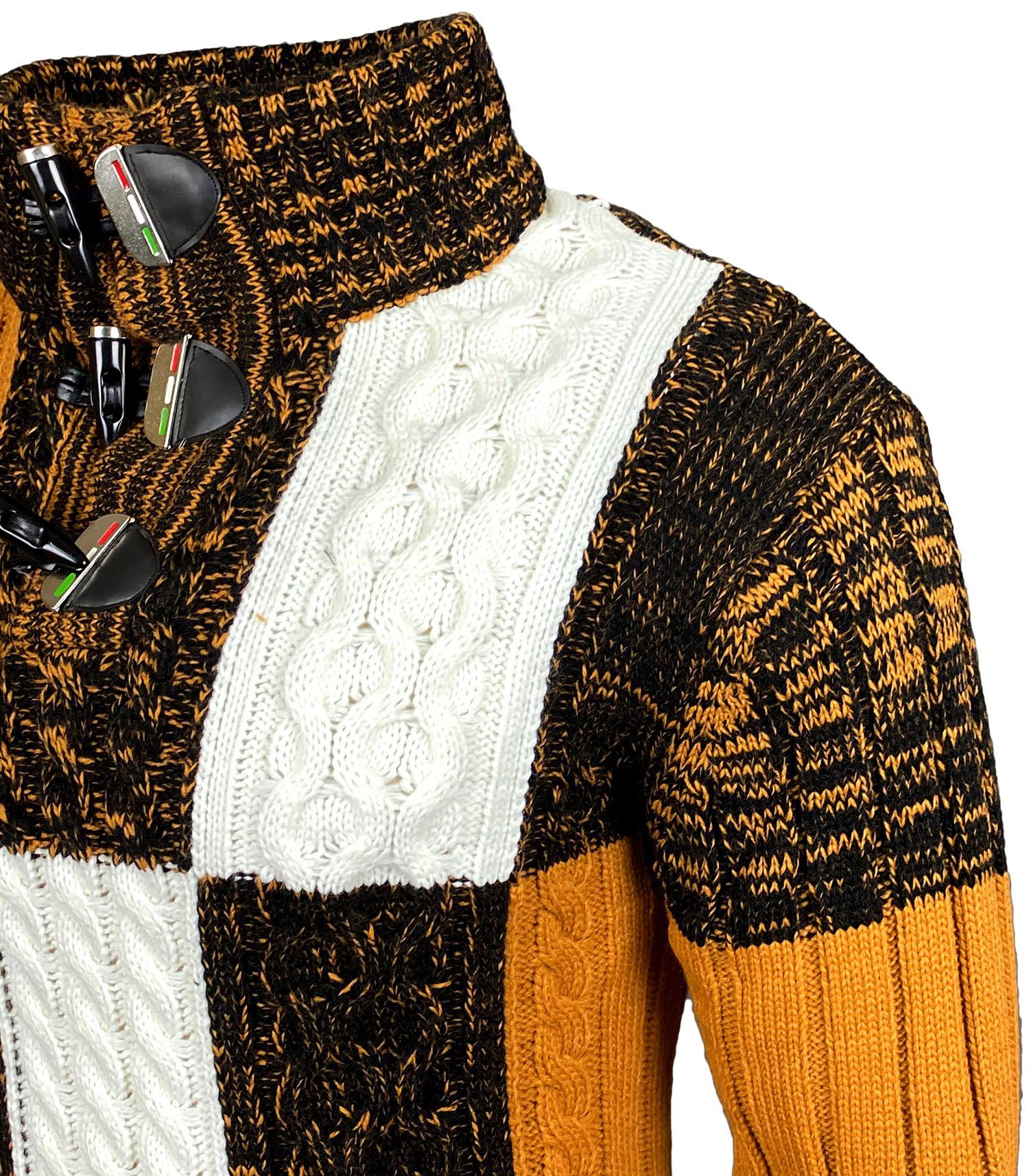 Baxboy Strickpullover Baxboy Herren Grobstrick Pullover Stehkragen Pulli B-51112