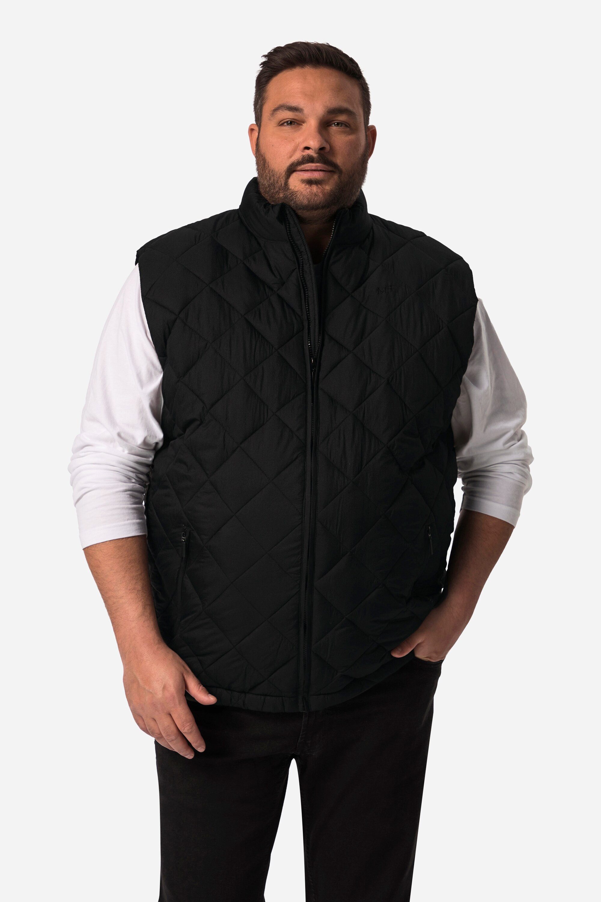 Men Plus Steppweste Steppweste Stehkragen