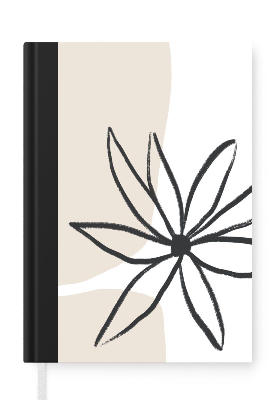 MuchoWow Notizbuch Blumen - Minimalismus - Pastell, Journal, Merkzettel, Tagebuch, Notizheft, A5, 98 Seiten, Haushaltsbuch