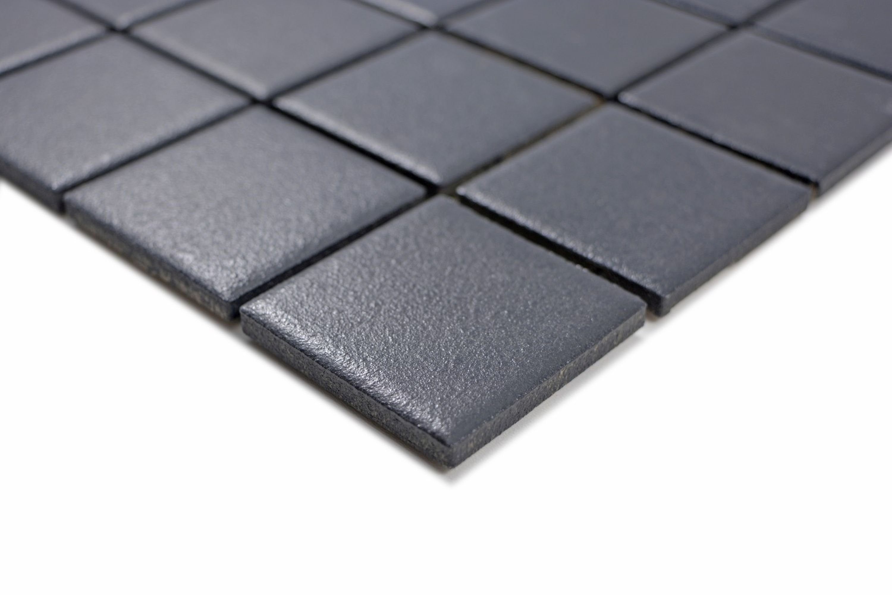 Mosani Mosaikfliesen Keramik Mosaik Fliese soft schwarz RUTSCHEMMEND Bodenfliese Bad – Bild 3 von 4