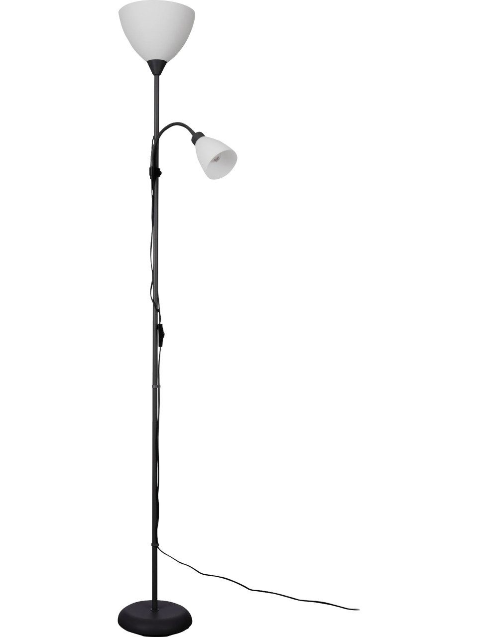 EGLO LED Stehlampe Eglo Stehlampe Montanini-E 176 cm schwarz/weiß, Ohne Leuchtmittel, Nicht dimmbar ohne Bewegungsmelder