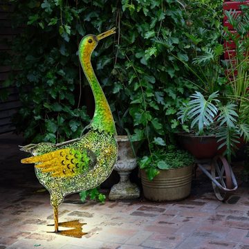 etc-shop LED Dekofigur, LED-Leuchtmittel fest verbaut, Solar Tiere Ente Gartenskulptur für Außen groß Gartendeko