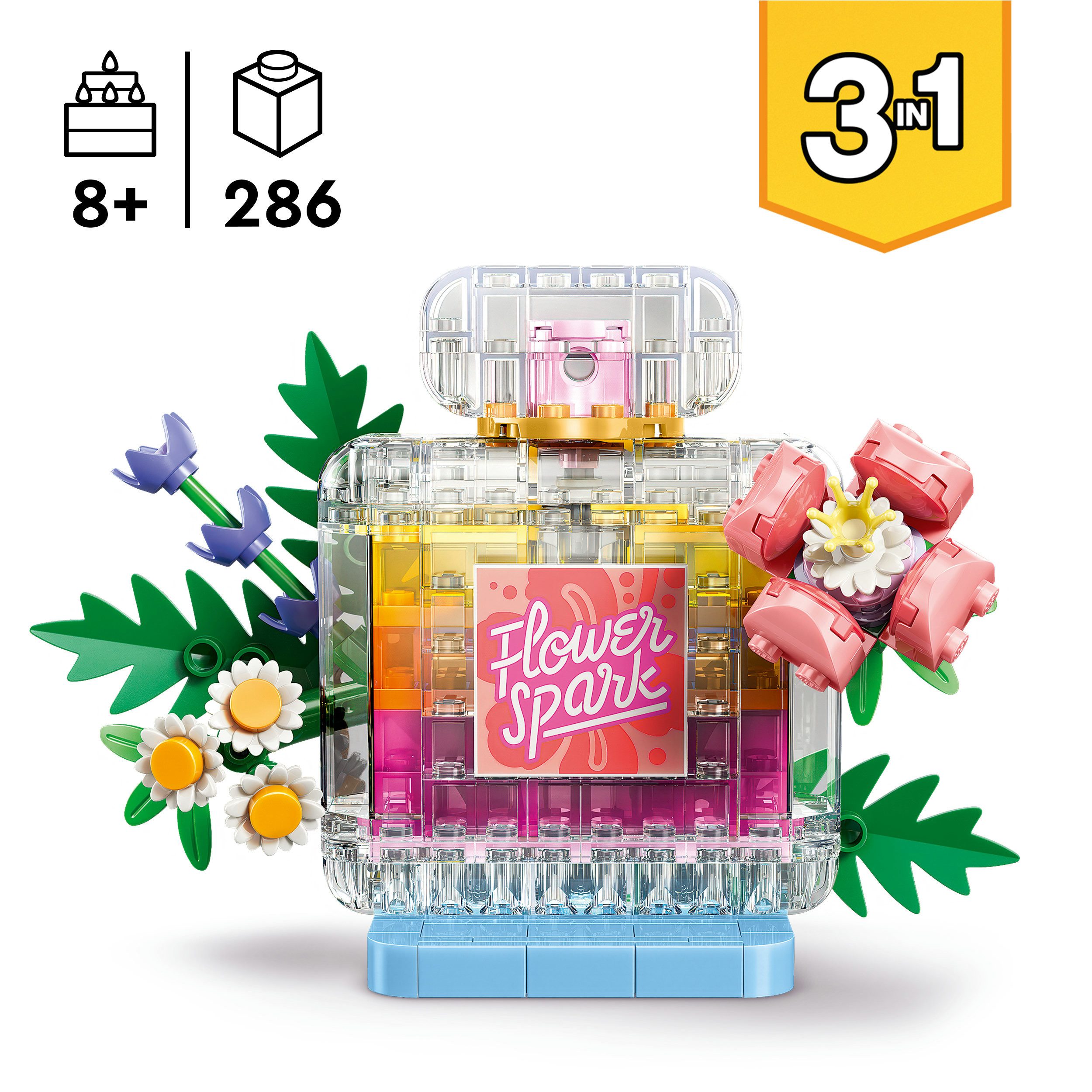 LEGO® Parfümflasche mit Blumendeko (31383), LEGO Creator Konstruktionsspielsteine, (286 St), Made in Europe