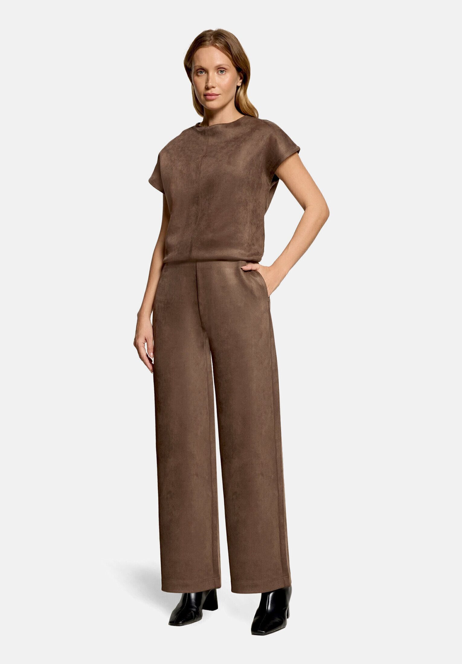 Cartoon Kurzarmshirt Damen mit Stehkragen (1-tlg)