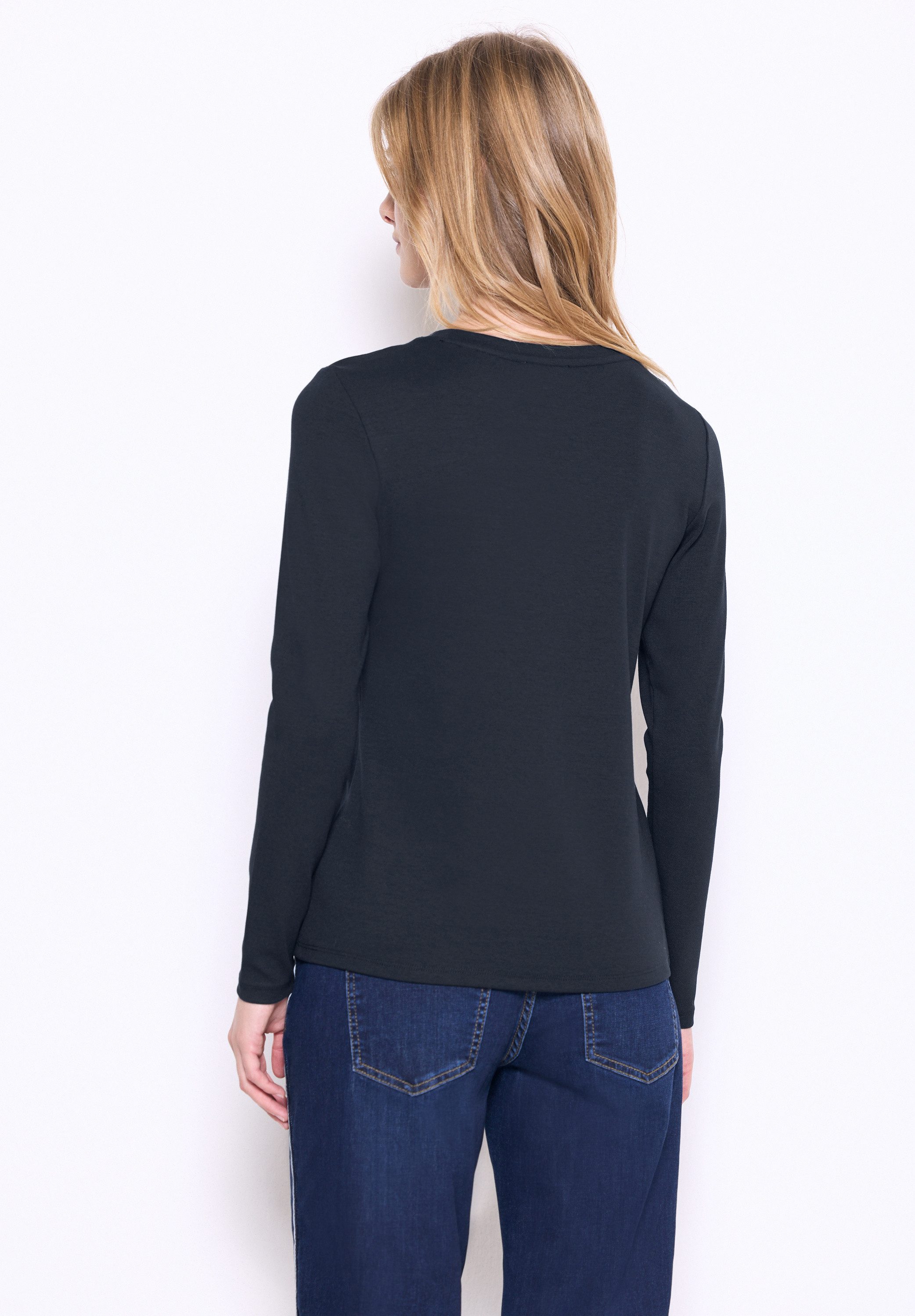 STREET ONE STUDIO Langarmshirt im soften Baumwoll-Mix günstig online kaufen