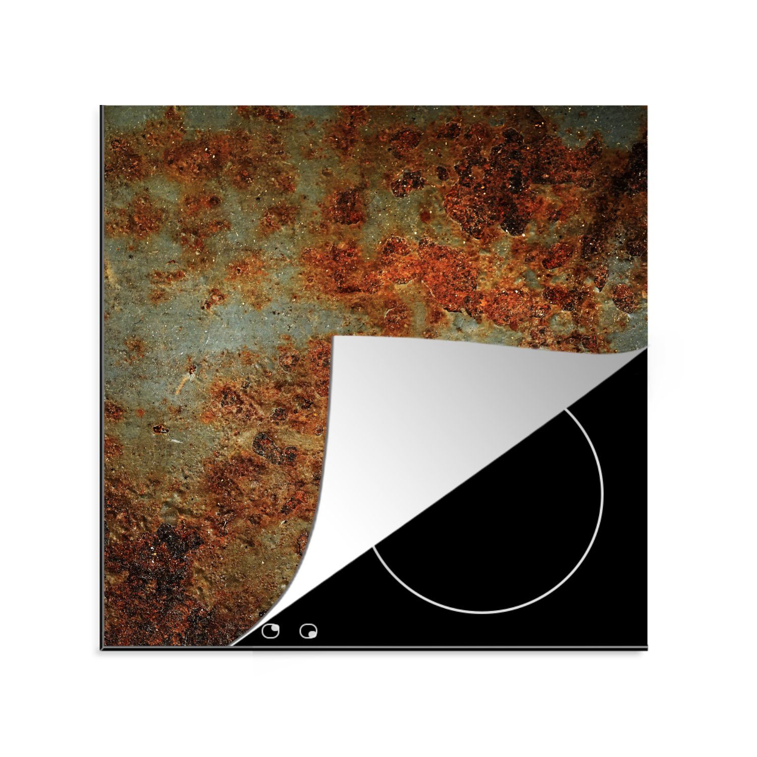 MuchoWow Herdblende-/Abdeckplatte Rost - Arbeitsplatte für - Vinyl, 78x78 Grau, küche (1 cm, tlg), Ceranfeldabdeckung, Wand