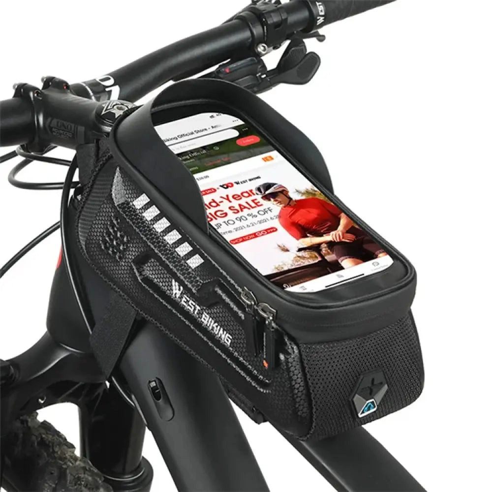 Handy-Rahmentasche Fahrrad Rahmentasche Oberrohrtasche wasserdicht, für Mountainbike 1,8L