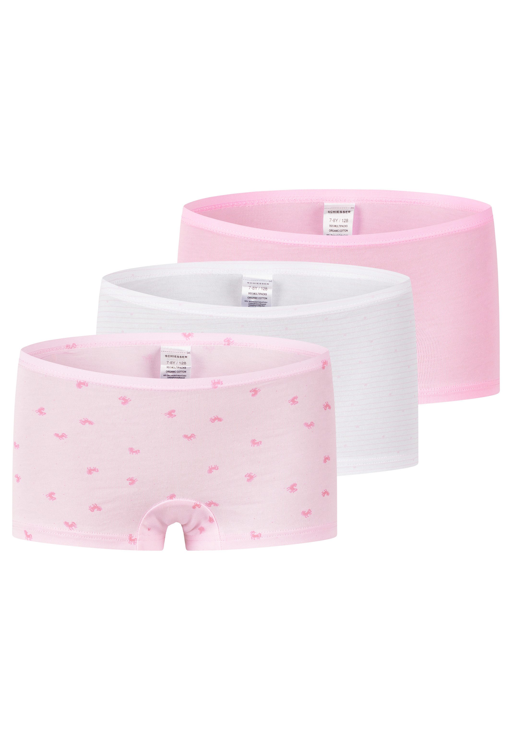 Schiesser Panty 3er Pack Kids Girls 95/5 Cotton (Spar-Set, 3-St) Short Slip - Baumwolle - Extra bequemer Softbund für besten Komfort