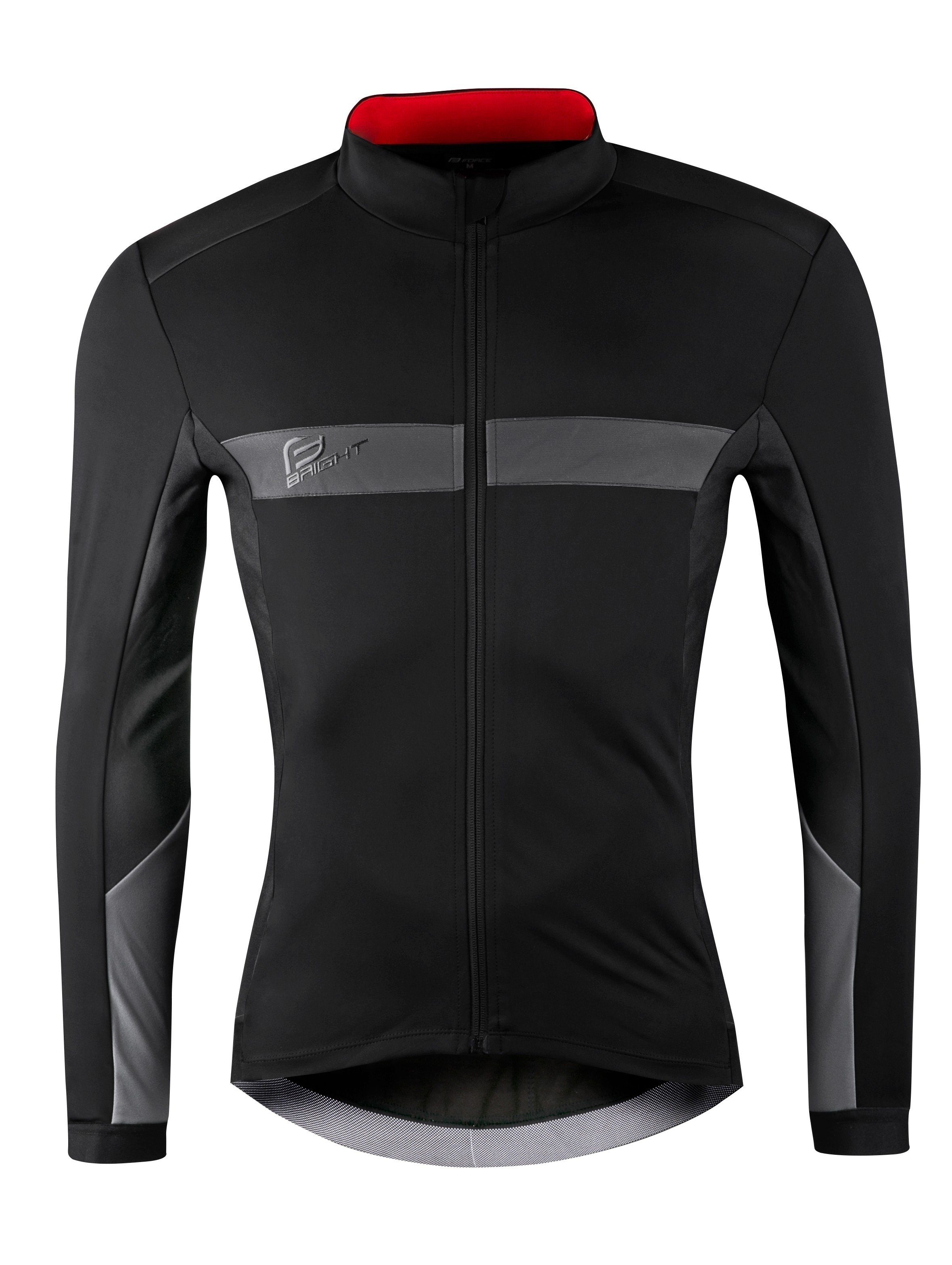 Fahrradjacke FORCE Jacke BRIGHT Winter schwarz 0 °C bis +10 °C %%%