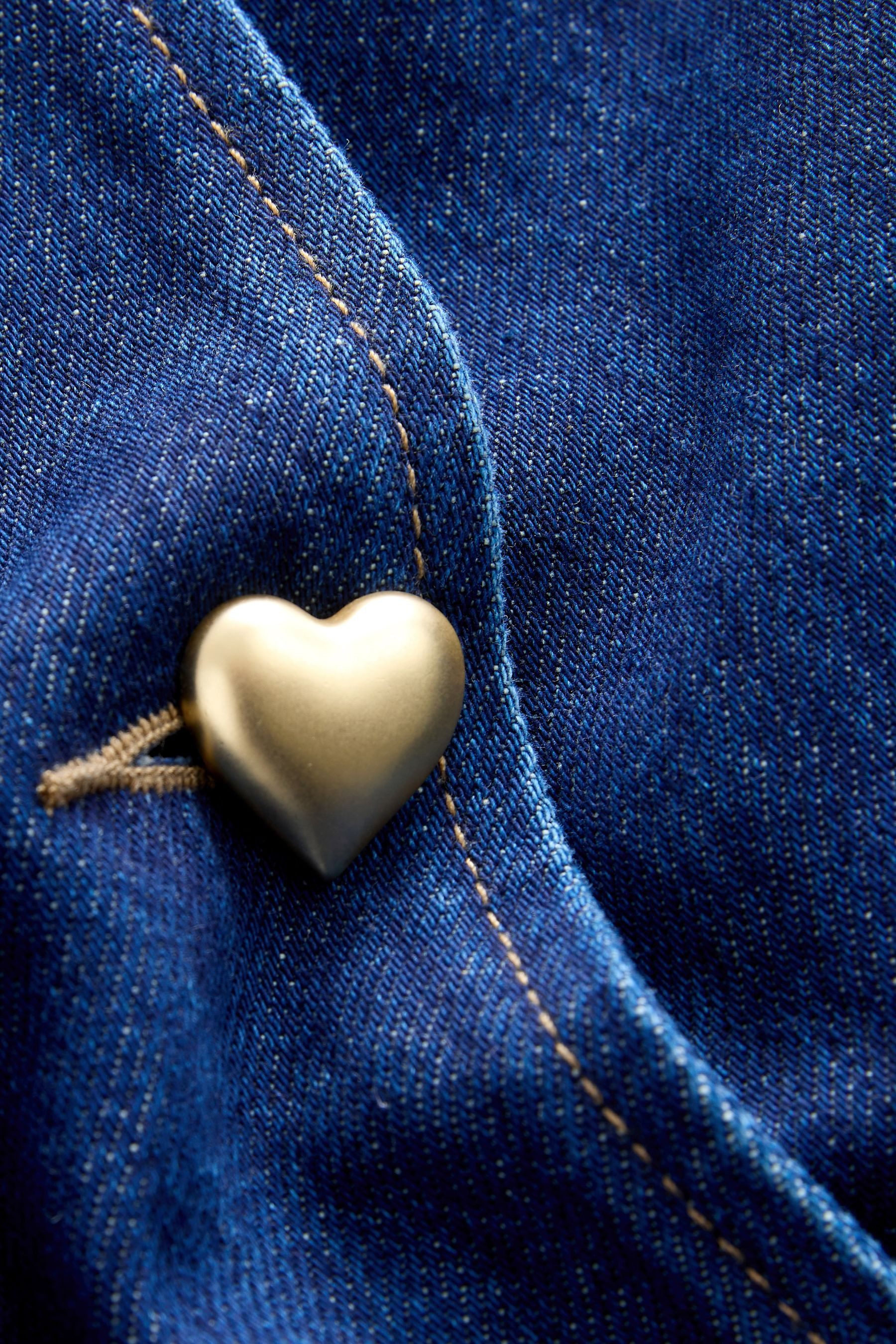 Next Jeansweste Denim-Weste mit Herzknöpfen aus Baumwolle (1-tlg) günstig online kaufen