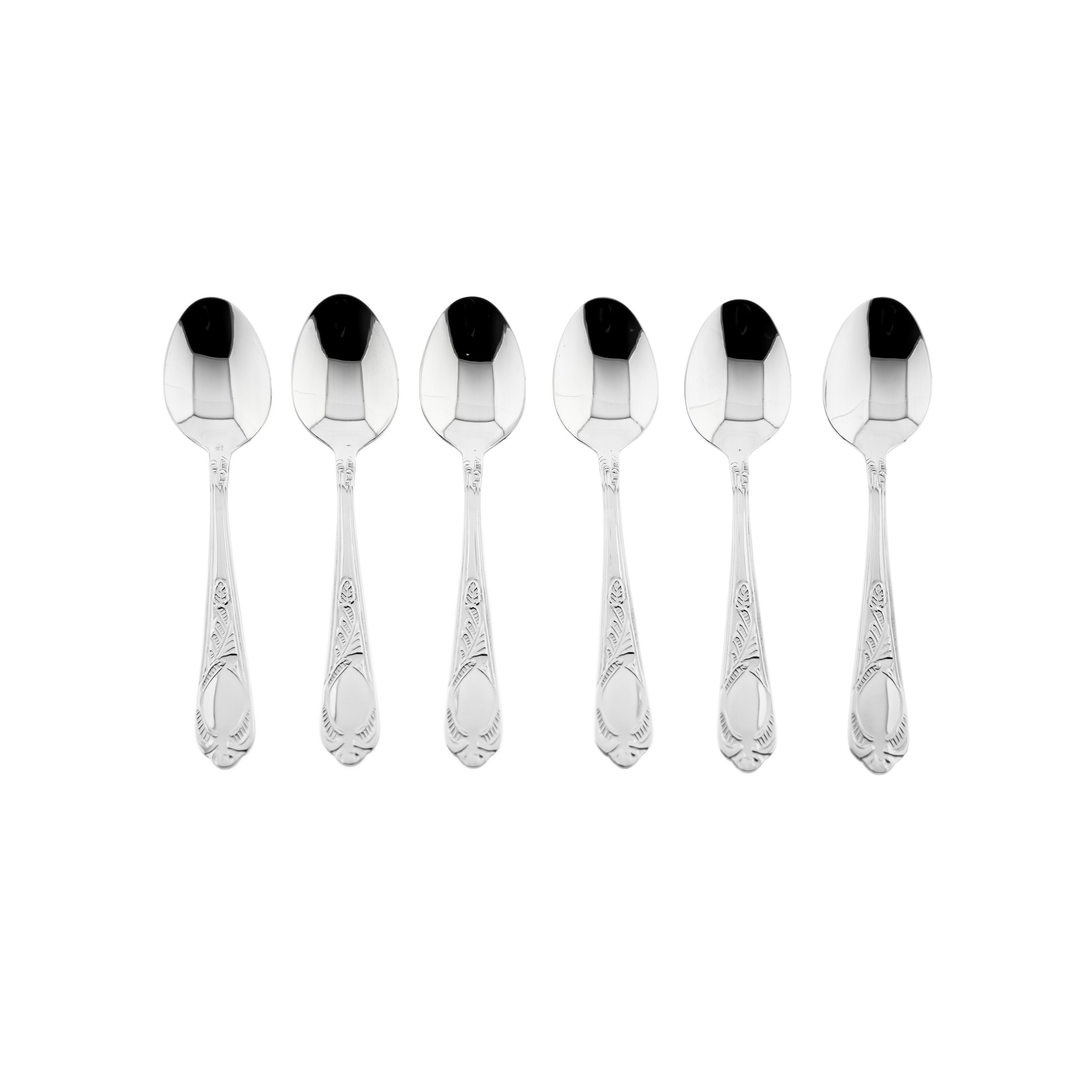 Mulex Kaffeelöffel 6-teiliges Set aus hochwertigem 18/10-Edelstahl - Silber (6 Stück), Edelstahl 18/10