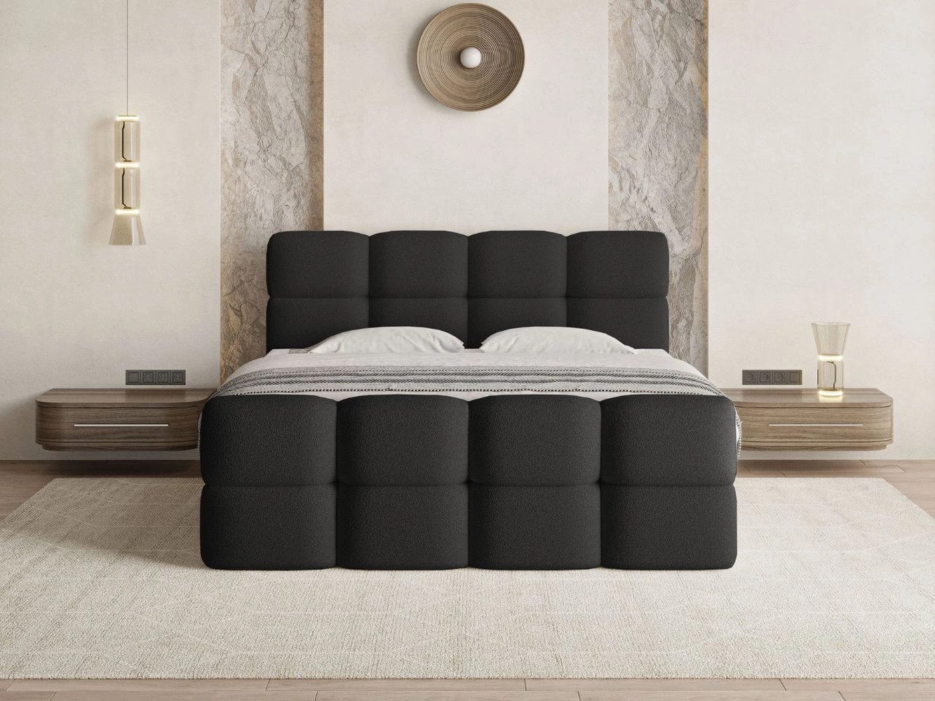 GrainGold Boxspringbett mit Bettkästen RIVON, Modern günstig online kaufen