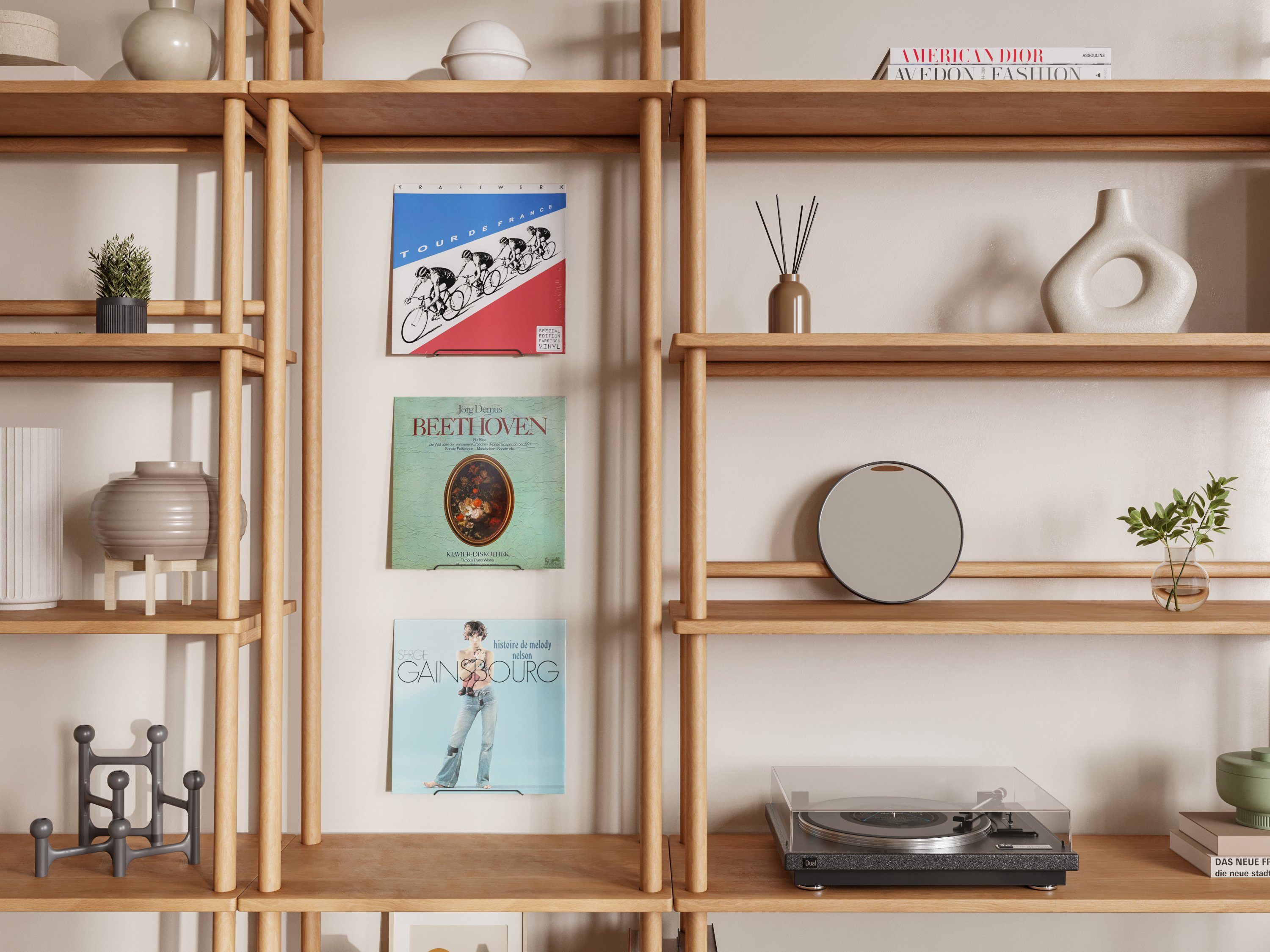 draadwerk® Deko-Wandregal Schallplatten Wandhalterung, Set 6-tlg., Montage ohne Bohren – Bild 5 von 5