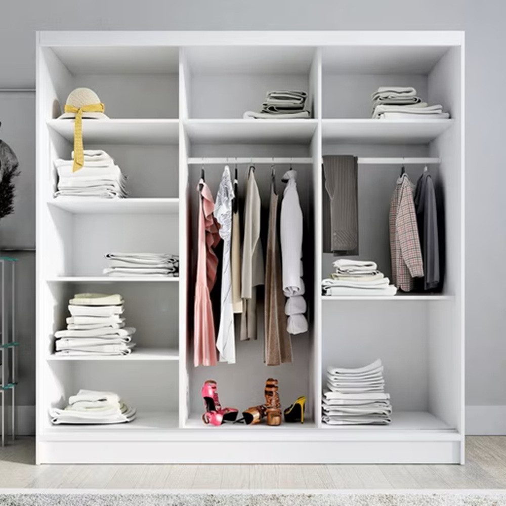 A&J MöbelLand GmbH Schiebetürenschrank ORAVIA mit Spiegel – Breite 200 cm (TOP PRODUKT! Wählen Sie das ideale Modell für Ihr Schlafzimmer! Breite: 200 cm, Höhe: 215 cm, Tiefe: 60 cm, Moderne Möbel mit funktionalem Design und hoher Verarbeitungsqualität) Loft-Design, Spiegelpaneele, großer Stauraum, moderne Schiebetüren