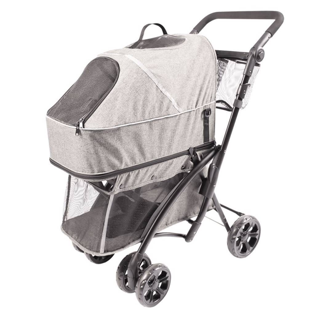Hundebuggy Haustier-Buggy Deluxe 79x46x99 cm Grau