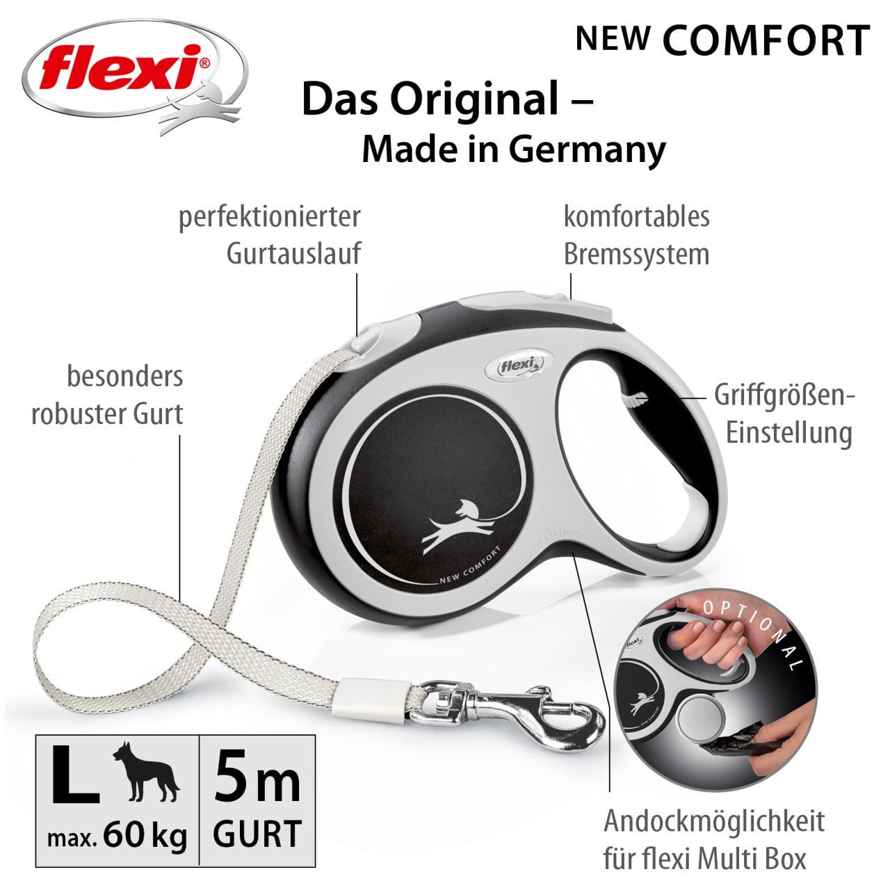 flexi Hundeleine Flexi Hundeleine New Comfort schwarz, Gurt, Leinen – Bild 2 von 3