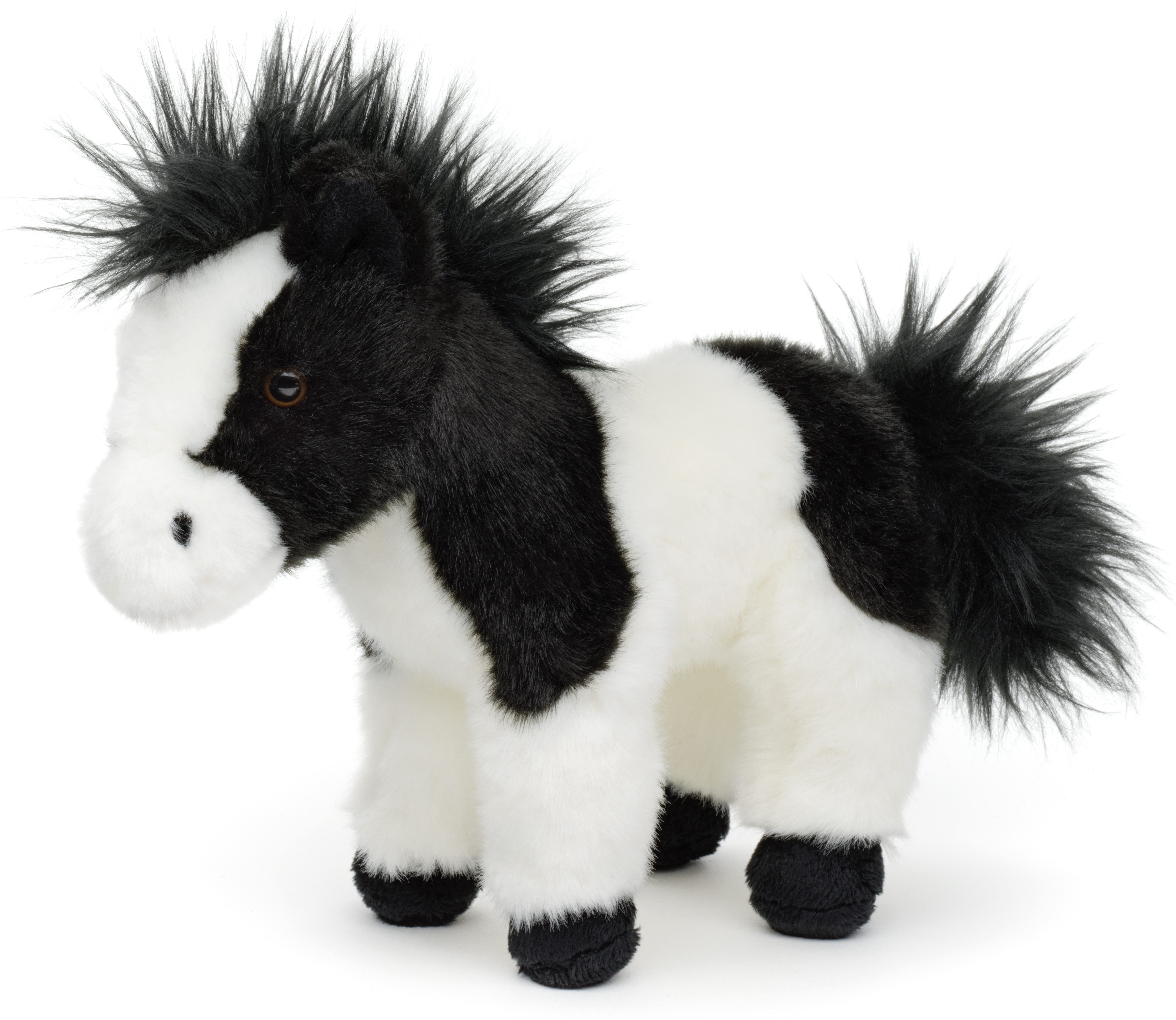 Uni-Toys Kuscheltier Pferd schwarz-weiß, stehend - 19 cm oder 23 cm (Höhe) günstig online kaufen