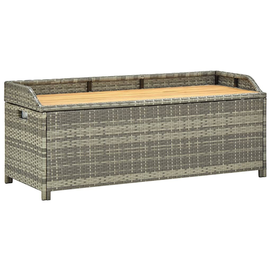 Gartenbank 120 x 50 x 50 cm Gartenbank mit Stauraum 120 cm Polyrattan Grau