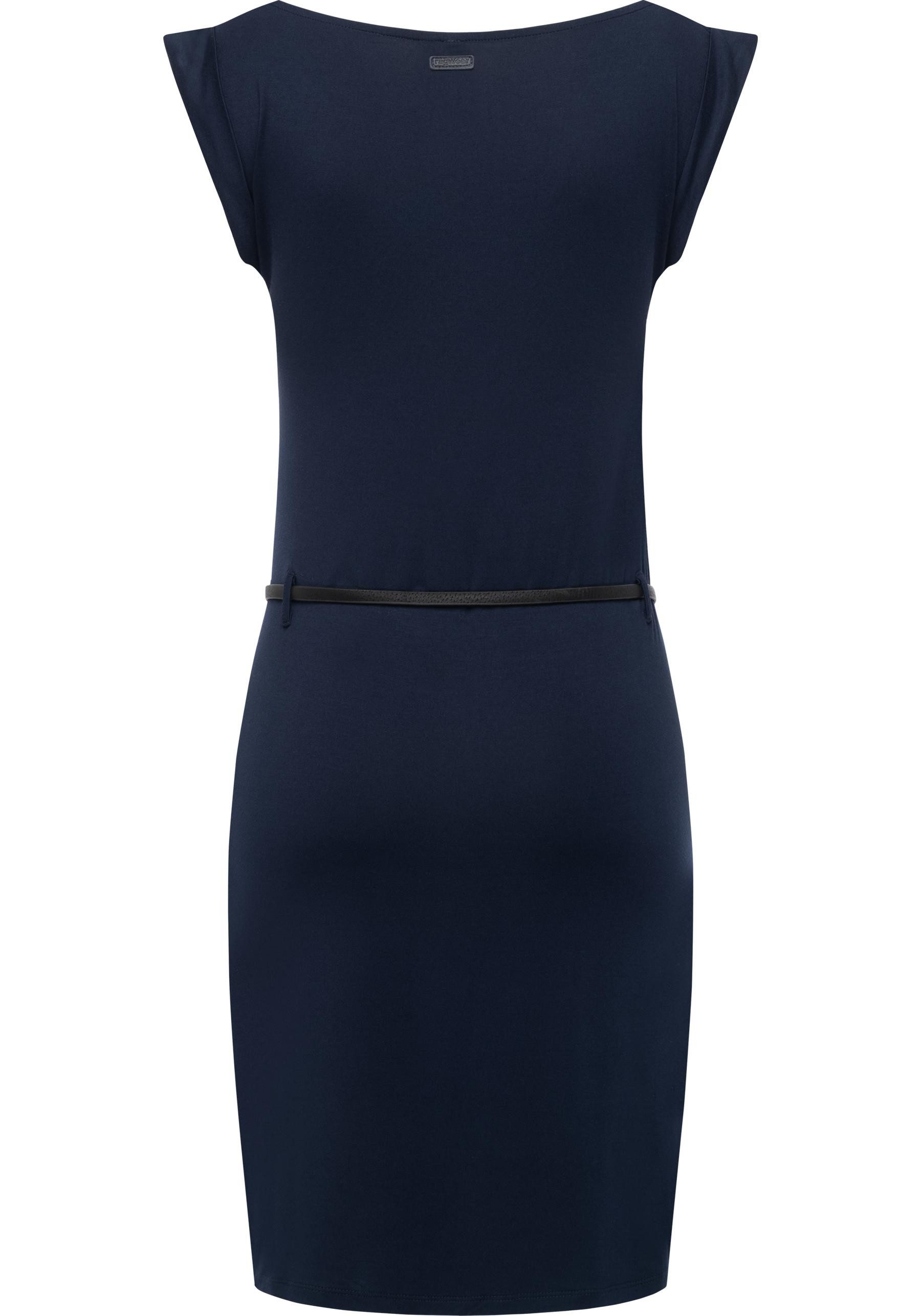 Ragwear Sommerkleid Tagg Damen Kurzarm-Kleid mit Taillengürtel und Taschen
